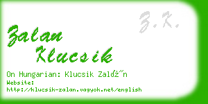 zalan klucsik business card